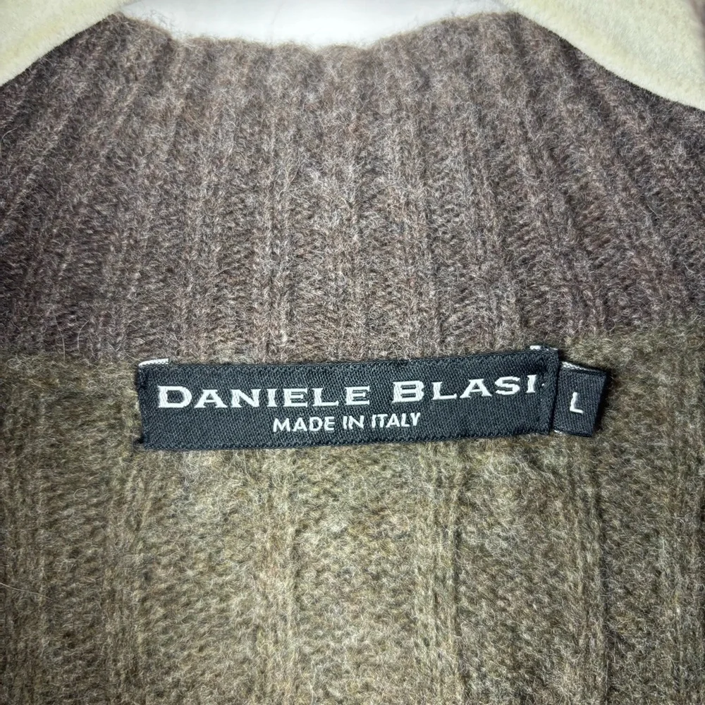 Daniele Blasi Wool blend 1/4 zip Men’s Sweater Brown Size L Preppy Collegiate